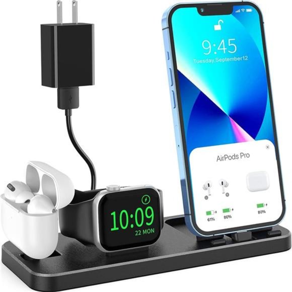 Portable 3 in 1 Charging Station Compatible with Apple Multiple Devices Stand - Picture 1 of 6